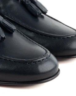 Mocassini College Uomo Con Nappine Scarpe Classiche Ecopelle Morbida Eleganti Cerimonia Suola Di Cuoio Con Ovalino Antiscivolo Casual Blu GIOSAL-S1281A