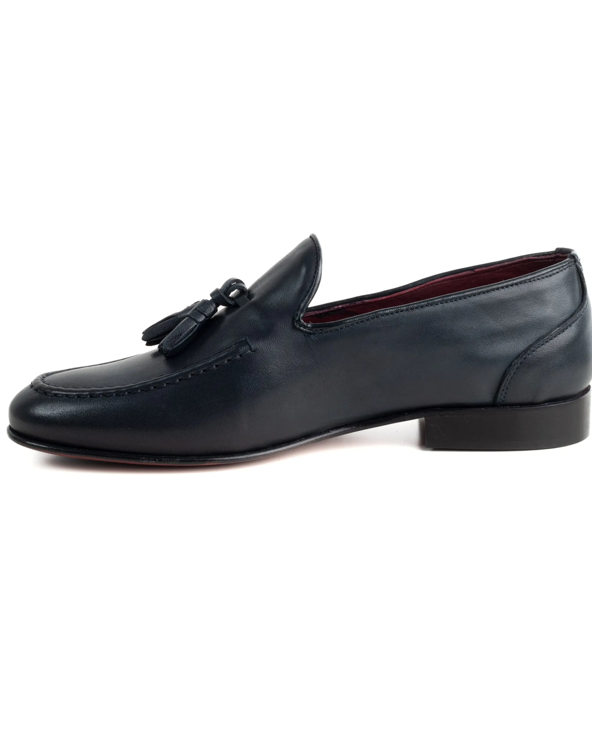 Mocassini College Uomo Con Nappine Scarpe Classiche Ecopelle Morbida Eleganti Cerimonia Suola Di Cuoio Con Ovalino Antiscivolo Casual Blu GIOSAL-S1281A
