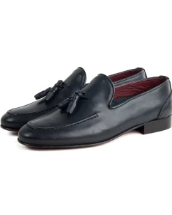 Mocassini College Uomo Con Nappine Scarpe Classiche Ecopelle Morbida Eleganti Cerimonia Suola Di Cuoio Con Ovalino Antiscivolo Casual Blu GIOSAL-S1281A