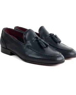 Mocassini College Uomo Con Nappine Scarpe Classiche Ecopelle Morbida Eleganti Cerimonia Suola Di Cuoio Con Ovalino Antiscivolo Casual Blu GIOSAL-S1281A
