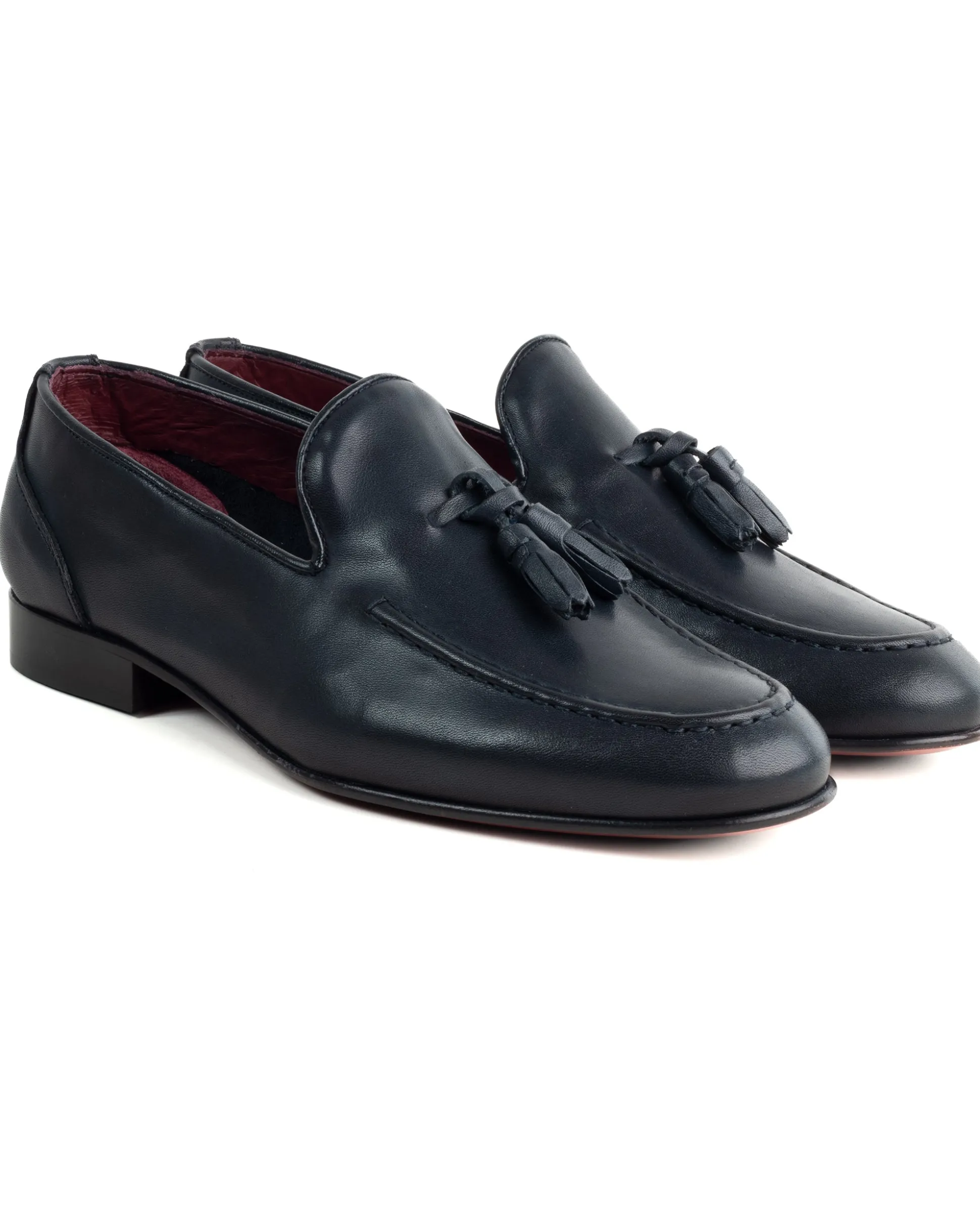 Mocassini College Uomo Con Nappine Scarpe Classiche Ecopelle Morbida Eleganti Cerimonia Suola Di Cuoio Con Ovalino Antiscivolo Casual Blu GIOSAL-S1281A