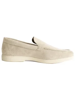 Mocassini college uomo scarpe camoscio eleganti cerimonia suola di gomma panna GIOSAL-S1319A