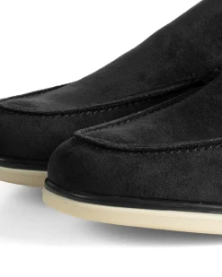 Mocassini college uomo scarpe camoscio eleganti cerimonia suola di gomma nero GIOSAL-S1311A
