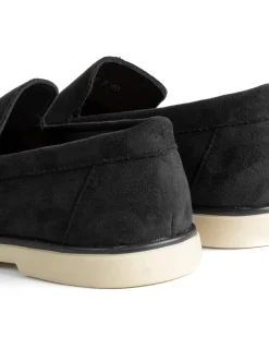 Mocassini college uomo scarpe camoscio eleganti cerimonia suola di gomma nero GIOSAL-S1311A