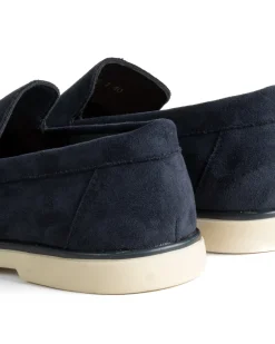 Mocassini college uomo scarpe camoscio eleganti cerimonia suola di gomma blu GIOSAL-S1313A