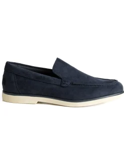Mocassini college uomo scarpe camoscio eleganti cerimonia suola di gomma blu GIOSAL-S1313A