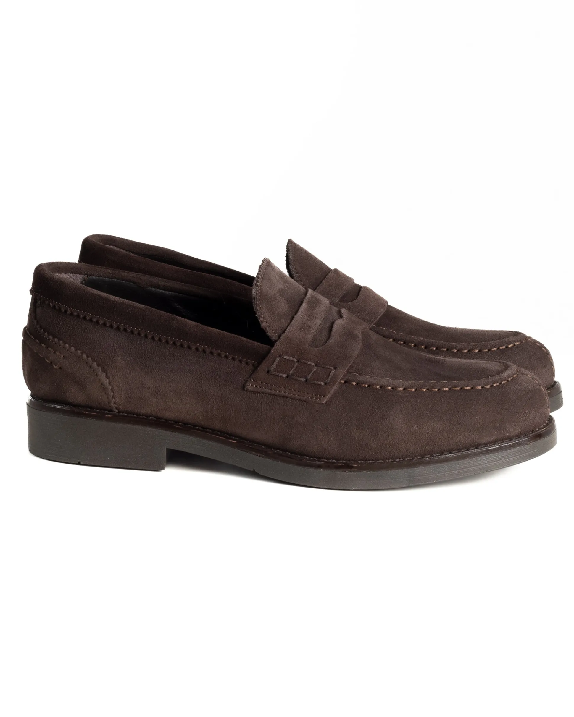 Mocassini College Uomo Scarpe Camoscio Eleganti Cerimonia Suola Di Gomma Casual Marrone GIOSAL-S1292A