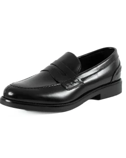 Mocassini College Uomo Scarpe Ecopelle Abrasivate Eleganti Cerimonia Suola Di Gomma Casual Nero GIOSAL-S1283A