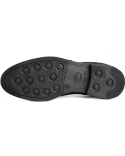 Mocassini Doppia Fibbia Uomo Scarpe Camoscio Eleganti Cerimonia Suola Gomma Casual Marrone GIOSAL-S1286A