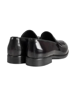 Mocassini Uomo Con Fibbia Frangia Scarpe Eleganti Ecopelle Abrasivate Cerimonia Suola Di Cuoio Casual Bordeaux GIOSAL-S1296A