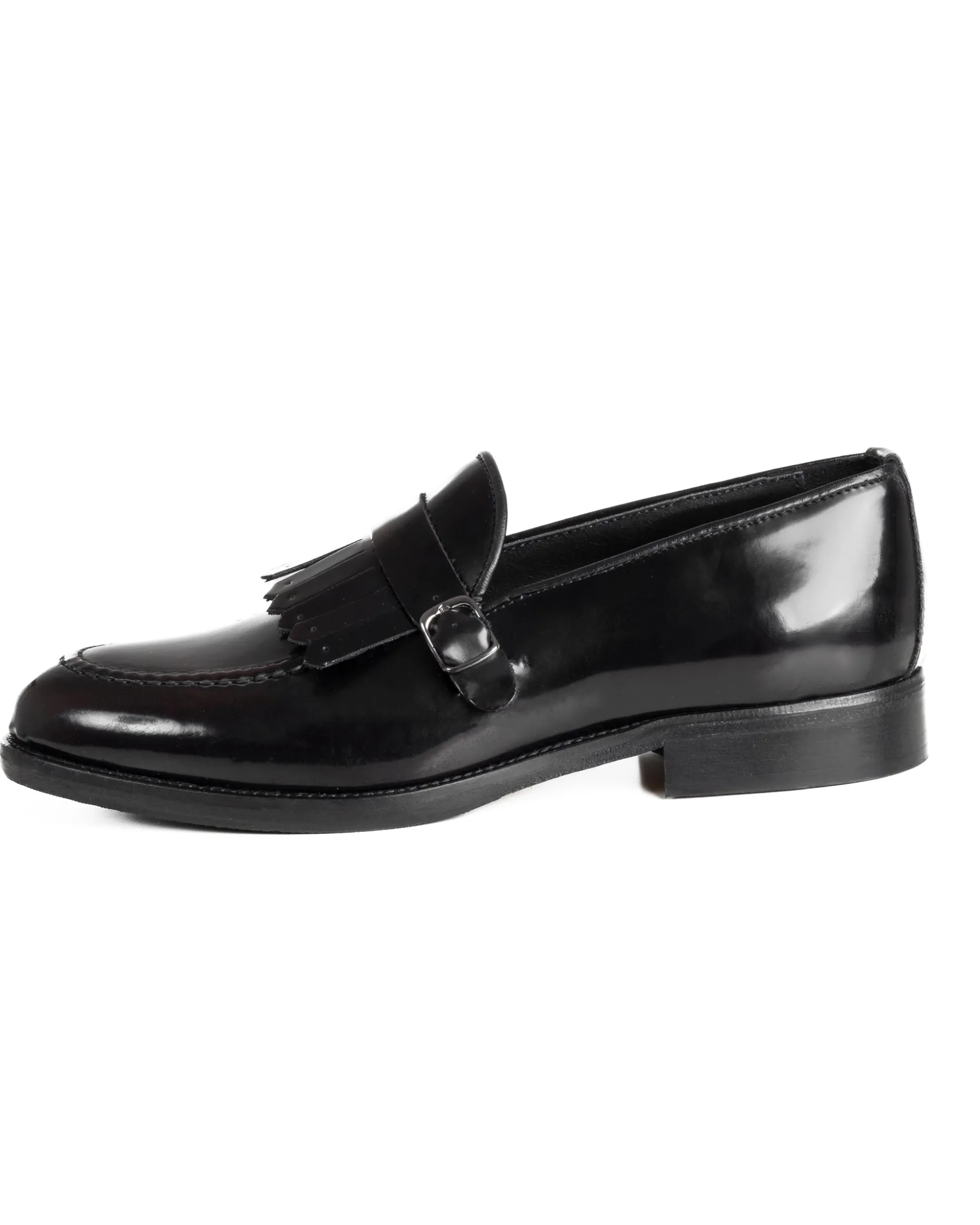 Mocassini Uomo Con Fibbia Frangia Scarpe Eleganti Ecopelle Abrasivate Cerimonia Suola Di Cuoio Casual Bordeaux GIOSAL-S1296A