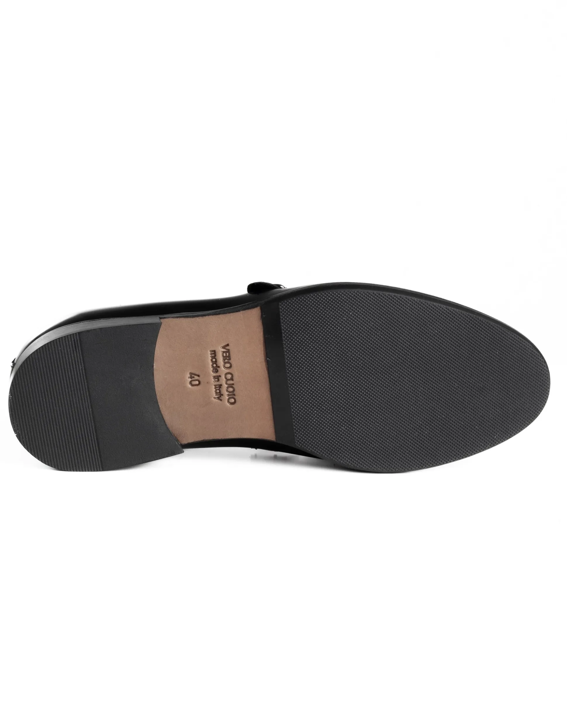 Mocassini Uomo Con Fibbia Frangia Scarpe Eleganti Ecopelle Abrasivate Cerimonia Suola Di Cuoio Casual Nero GIOSAL-S1295A