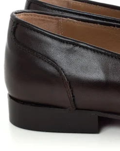 Mocassini uomo con fibbia frangia borchie scarpe copelle eleganti pelle vitello cerimonia suola di cuoio con ovalino antiscivolo casual marrone GIOSAL-S1271A