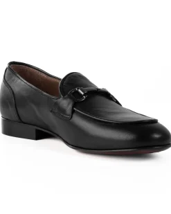 Mocassini Uomo Con Fibbie Morsetto Scarpe Ecopelle Eleganti Pelle Vitello Cerimonia Suola Di Cuoio Con Ovalino Antiscivolo Casual Nero GIOSAL-S1269A