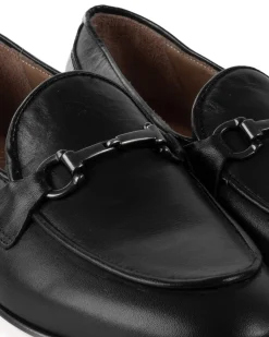 Mocassini Uomo Con Fibbie Morsetto Scarpe Ecopelle Eleganti Pelle Vitello Cerimonia Suola Di Cuoio Con Ovalino Antiscivolo Casual Nero GIOSAL-S1269A