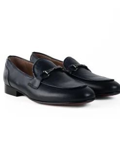 Mocassini Uomo Con Fibbie Morsetto Scarpe Ecopelle Eleganti Pelle Vitello Cerimonia Suola Di Cuoio Con Ovalino Antiscivolo Casual Blu GIOSAL-S1270A
