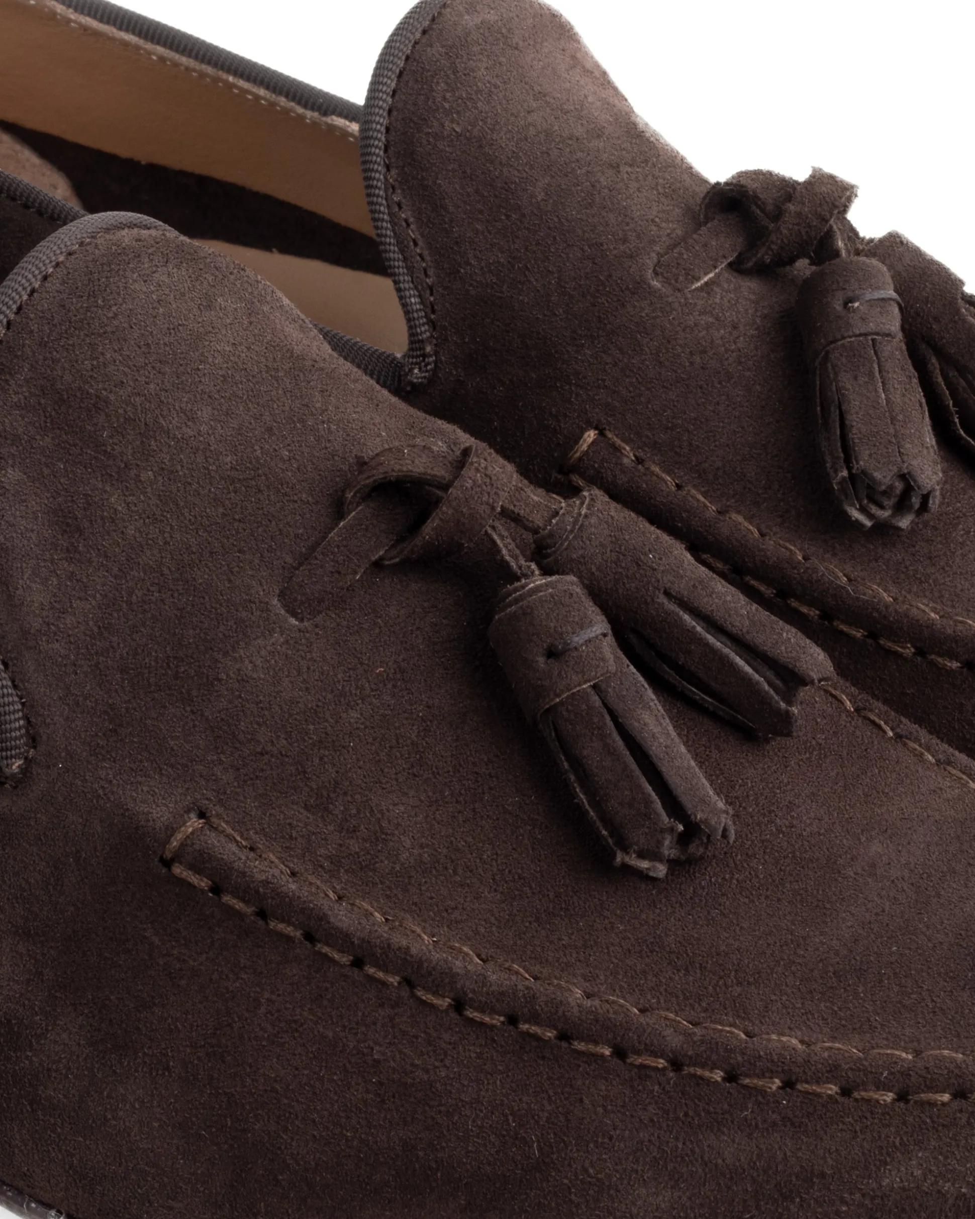 Mocassini Uomo Con Nappine Scarpe CamoscMocassini uomo con nappine scarpe camoscio eleganti cerimonia pelle scamosciata suola di cuoio con ovalino antiscivolo casual marrone GIOSAL-S1267A