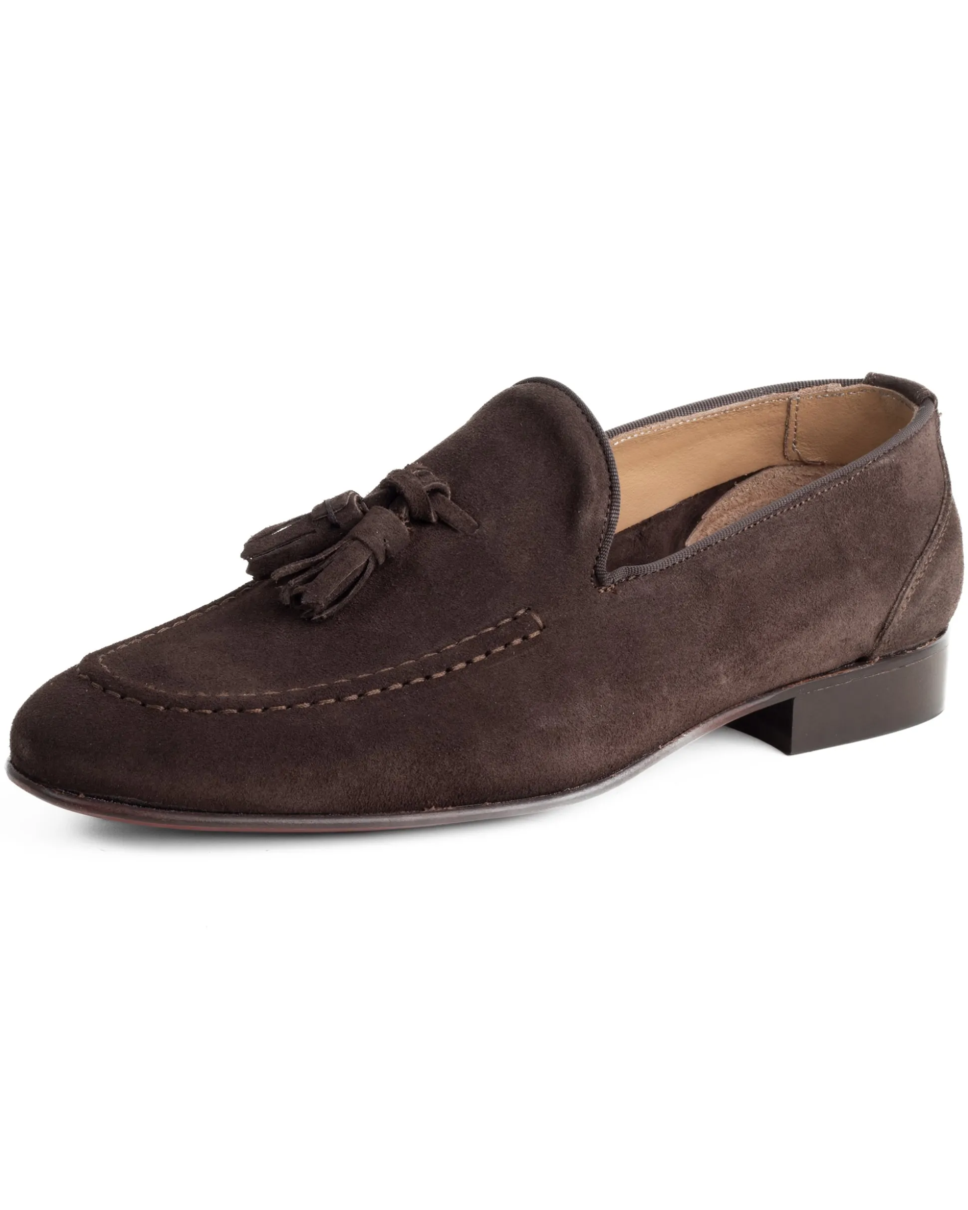 Mocassini Uomo Con Nappine Scarpe CamoscMocassini uomo con nappine scarpe camoscio eleganti cerimonia pelle scamosciata suola di cuoio con ovalino antiscivolo casual marrone GIOSAL-S1267A