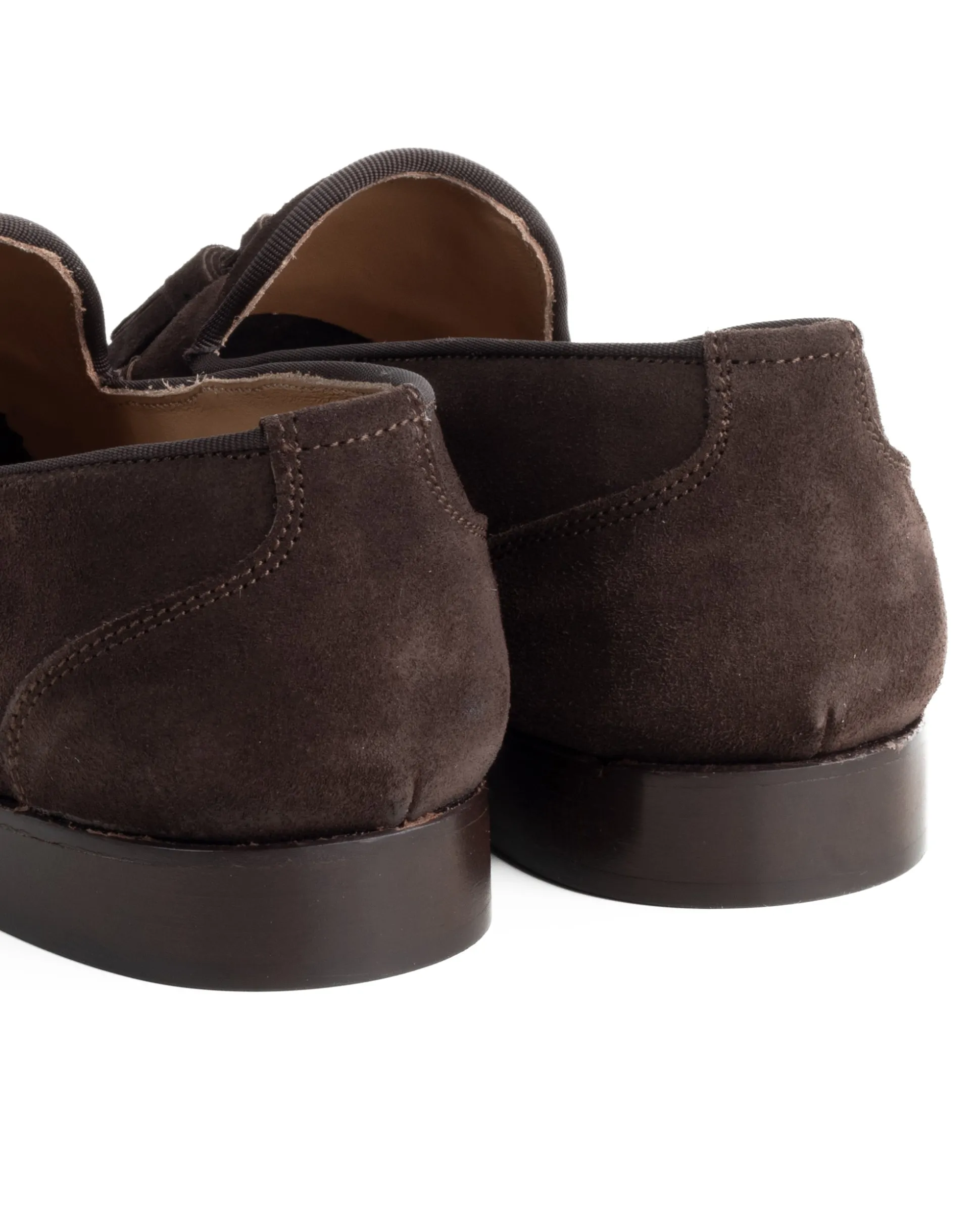 Mocassini Uomo Con Nappine Scarpe CamoscMocassini uomo con nappine scarpe camoscio eleganti cerimonia pelle scamosciata suola di cuoio con ovalino antiscivolo casual marrone GIOSAL-S1267A