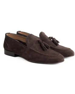 Mocassini Uomo Con Nappine Scarpe CamoscMocassini uomo con nappine scarpe camoscio eleganti cerimonia pelle scamosciata suola di cuoio con ovalino antiscivolo casual marrone GIOSAL-S1267A