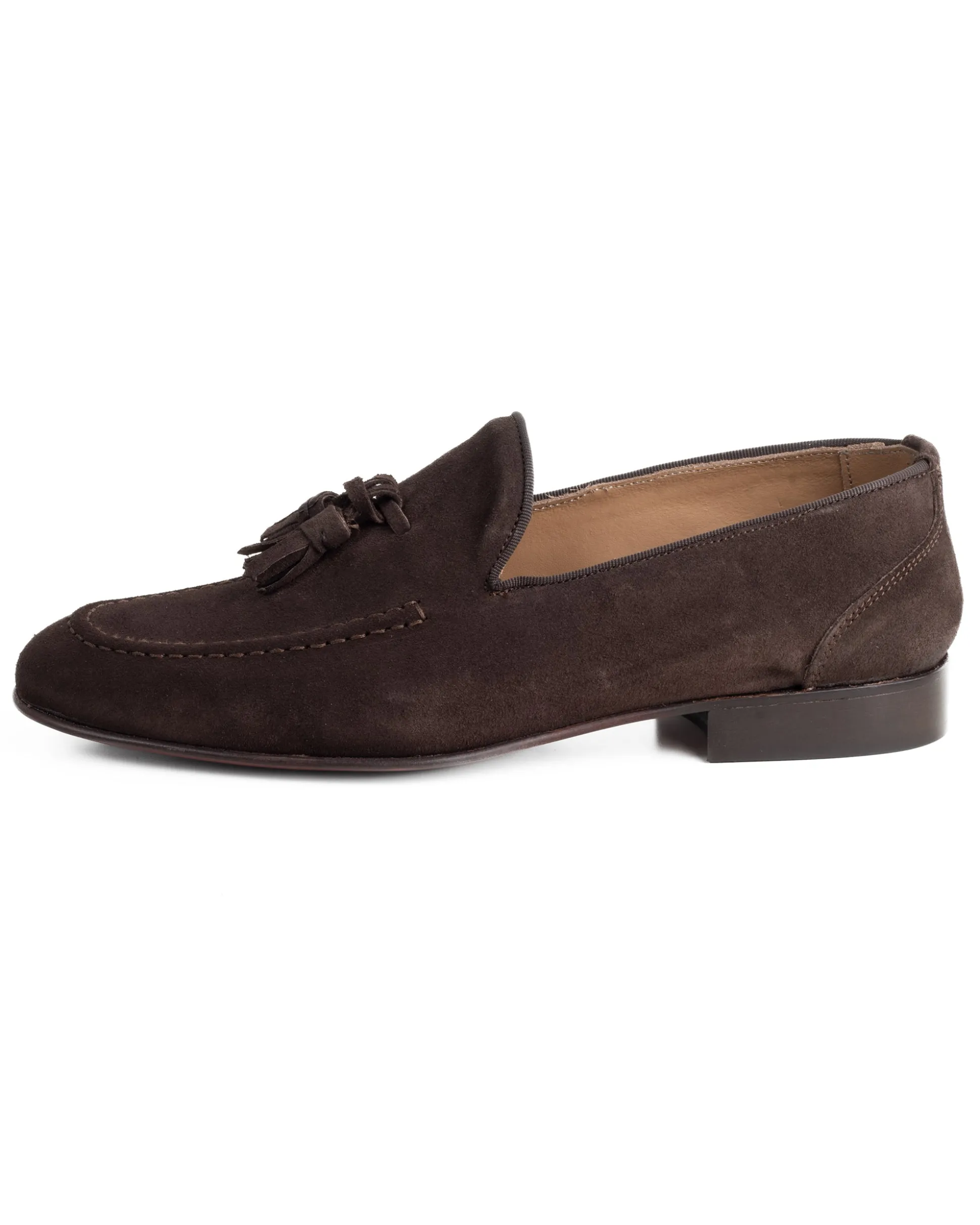 Mocassini Uomo Con Nappine Scarpe CamoscMocassini uomo con nappine scarpe camoscio eleganti cerimonia pelle scamosciata suola di cuoio con ovalino antiscivolo casual marrone GIOSAL-S1267A