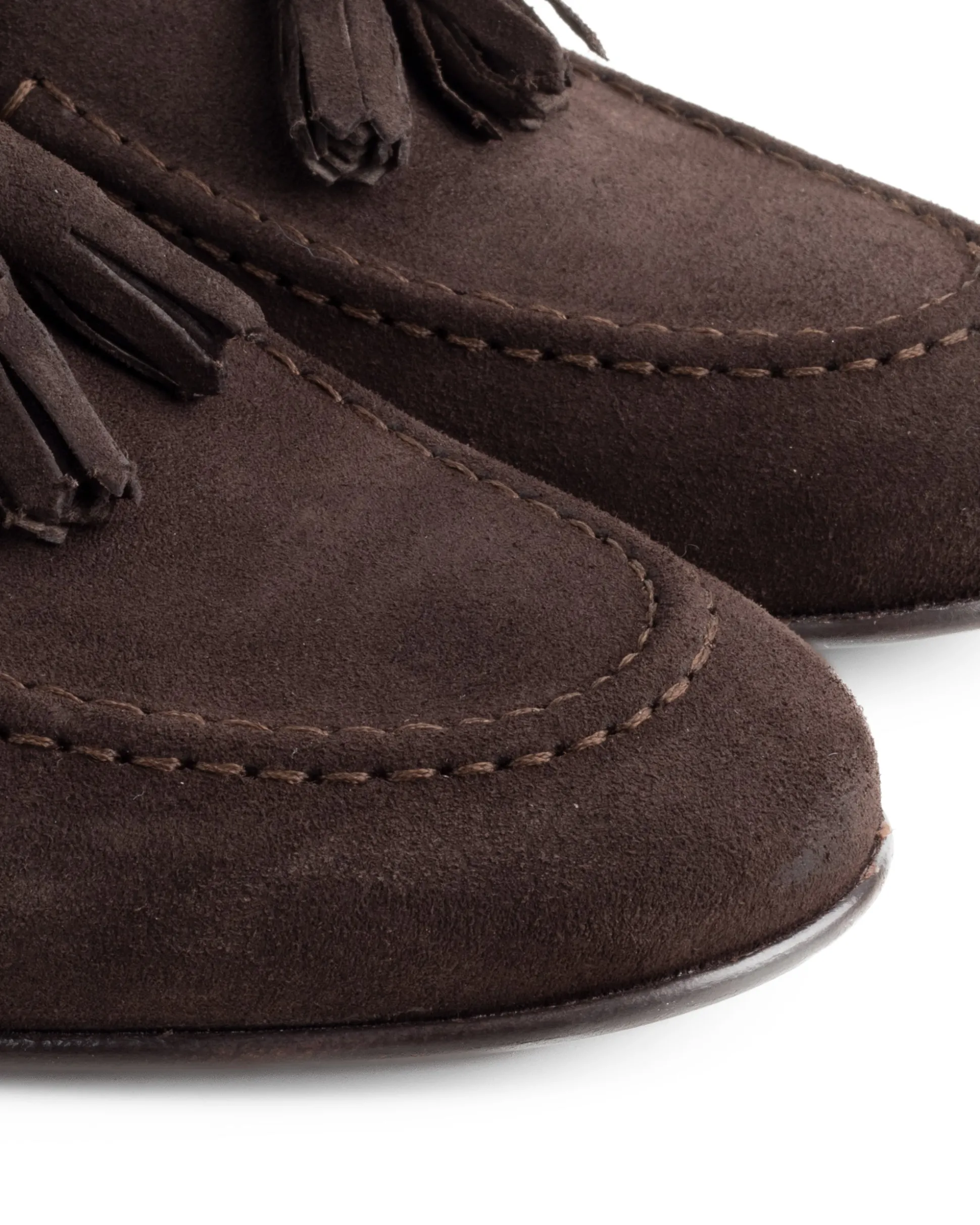Mocassini Uomo Con Nappine Scarpe CamoscMocassini uomo con nappine scarpe camoscio eleganti cerimonia pelle scamosciata suola di cuoio con ovalino antiscivolo casual marrone GIOSAL-S1267A