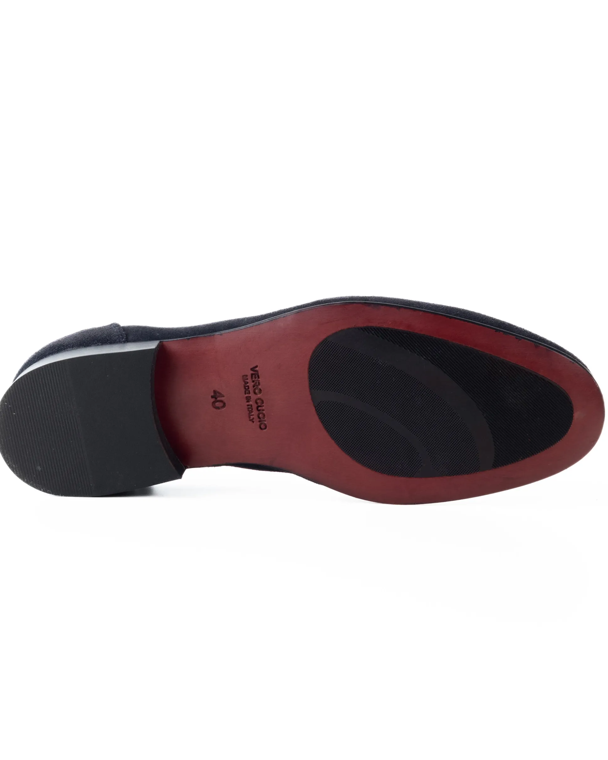 Mocassini uomo con nappine scarpe camoscio eleganti cerimonia pelle scamosciata suola di cuoio con ovalino antiscivolo casual blu GIOSAL-S1268A
