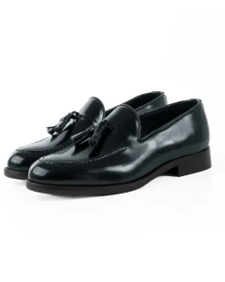 Mocassini Uomo Con Nappine Scarpe Ecopelle Abrasivate Lucide Eleganti Cerimonia Suola Di Cuoio Casual Blu GIOSAL-S1266A