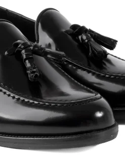 Mocassini Uomo Con Nappine Scarpe Ecopelle Abrasivate Eleganti Cerimonia Suola Di Cuoio Casual Nero GIOSAL-S1265A