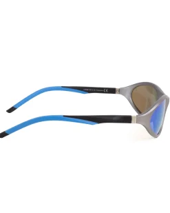 Occhiali da Sole Sportivo Unisex Casual Sunglasses Uomo Donna Montatura Curva Silver Lenti Specchiate GIOSAL-OC1070A