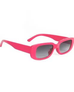 Occhiali da Sole Uomo Donna Unisex Casual Sunglasses Lenti Nero Squadrate Rosa Fluo GIOSAL-OC1062A