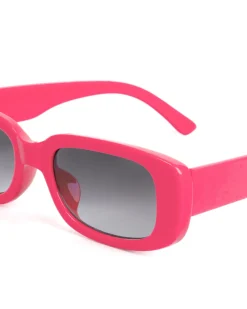 Occhiali da Sole Uomo Donna Unisex Casual Sunglasses Lenti Nero Squadrate Rosa Fluo GIOSAL-OC1062A