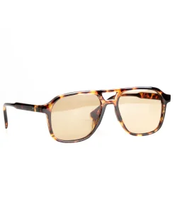 Occhiali da sole uomo unisex aviator squadrato oversize tartaruga doppio ponte lenti fumè tortora GIOSAL-OC1103A