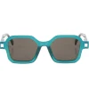 Occhiali da Sole Uomo Unisex Sunglasses Geometrici Squadrati Esclusivi Turchese GIOSAL-OC1086A