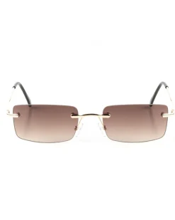 Occhiali da Sole Uomo Unisex Sunglasses Lenti Squadrate Casual Sottili Marrone GIOSAL-OC1082A