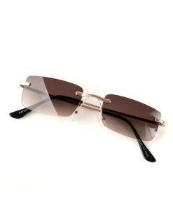 Occhiali da Sole Uomo Unisex Sunglasses Lenti Squadrate Casual Sottili Marrone GIOSAL-OC1082A
