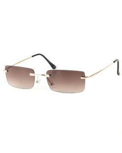 Occhiali da Sole Uomo Unisex Sunglasses Lenti Squadrate Casual Sottili Marrone GIOSAL-OC1082A