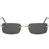 Occhiali da Sole Uomo Unisex Sunglasses Lenti Squadrate Casual Sottili Nero GIOSAL-OC1081A