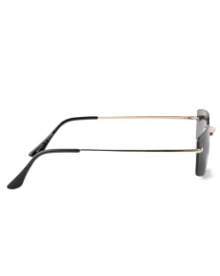 Occhiali da Sole Uomo Unisex Sunglasses Lenti Squadrate Casual Sottili Nero GIOSAL-OC1081A