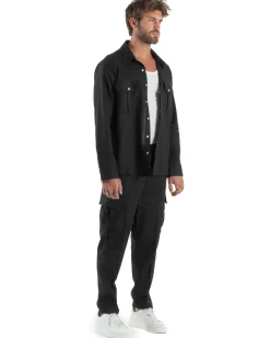 Outfit Camicia Pantaloni Cargo Lino OU2511A