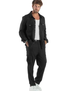 Outfit Camicia Pantaloni Cargo Lino OU2511A