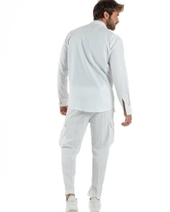 Outfit Camicia Pantaloni Cargo Lino OU2512A