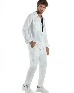 Outfit Camicia Pantaloni Cargo Lino OU2512A