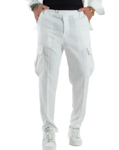 Outfit Camicia Pantaloni Cargo Lino OU2512A