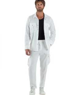Outfit Camicia Pantaloni Cargo Lino OU2512A