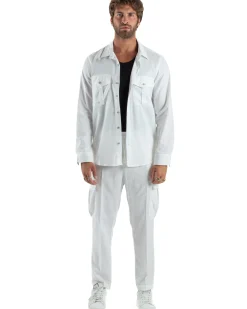 Outfit Camicia Pantaloni Cargo Lino OU2512A