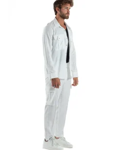 Outfit Camicia Pantaloni Cargo Lino OU2512A