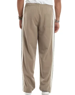 Pantalaccio Uomo Pantaloni Con Coulisse Morbido Viscosa Baggy Fondo Largo Comodo Beige Riga Lato GIOSAL-P6195A