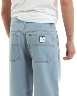 Pantaloni Jeans Uomo Unisex Baggy Denim Chiaro Tasca America Casual GIOSAL-P5756A