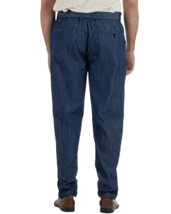 Pantaloni pantalaccio uomo chino tasche america sartoriale coulisse denim melangiato GIOSAL-P6507A
